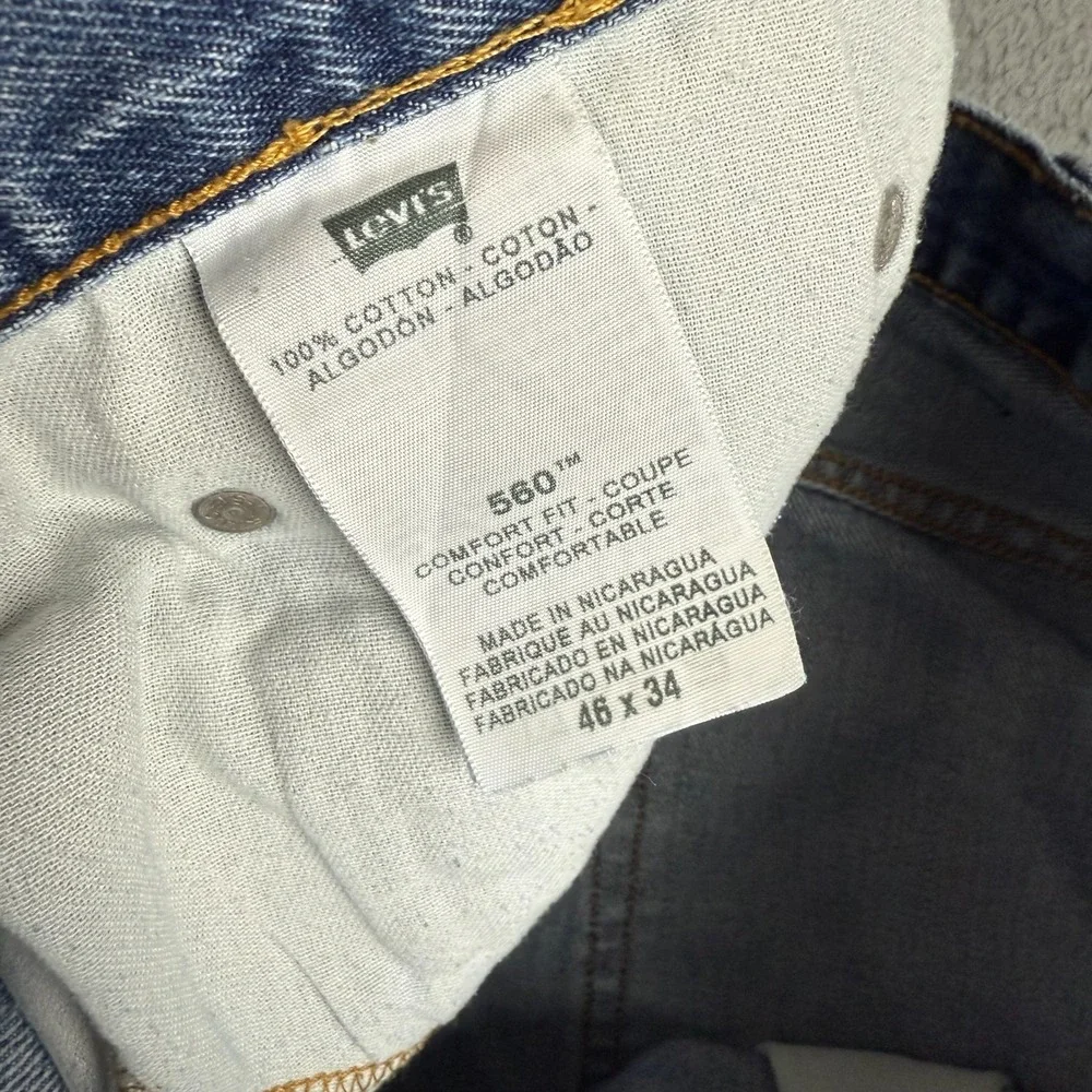 Levi's 560 Jeans Mens‎ 46 Blue High Rise Comfort Fit Baggy 90s Y2K Loose Skate